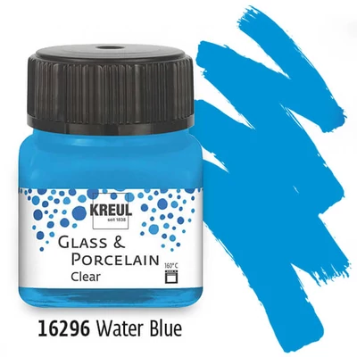 Vopsea sticlă și porțelan, Kreul, Clear - 96 aqua blue