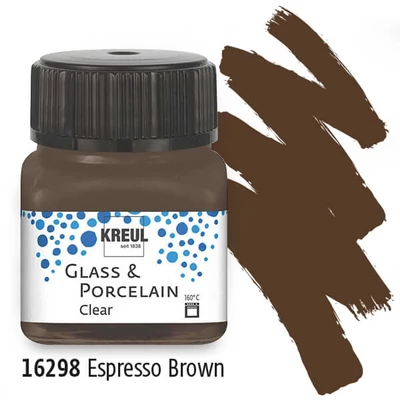 Vopsea sticlă și porțelan, Kreul, Clear - 98 cafea maro