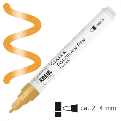 Marker pentru sticlă și porțelan , Kreul Metallic - 15 gold
