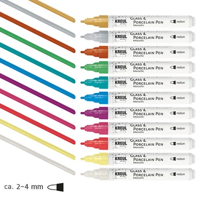 Marker pentru sticlă și porțelan , Kreul Metallic - în diverse culori