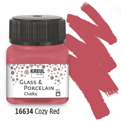Vopsea sticlă și porțelan, Kreul, Chalky - 34 rosu