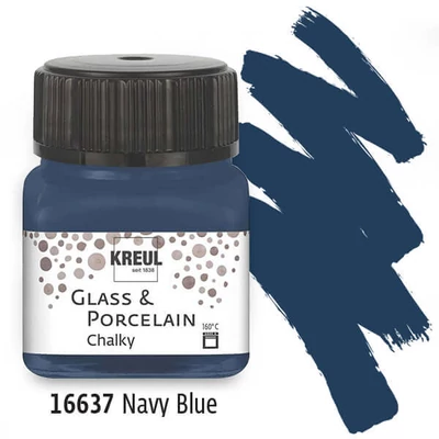 Vopsea sticlă și porțelan, Kreul, Chalky - 37 bleumarin