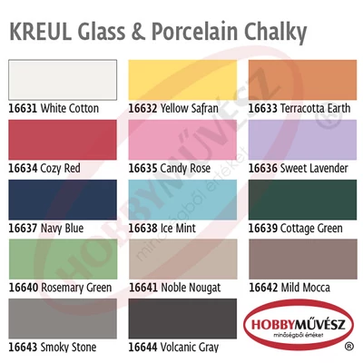Vopsea sticlă și porțelan, Kreul, Chalky - in diverse culori