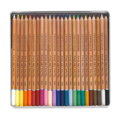 Set creioane pastel Cretacolor Fine Art Pastel - 24 buc, cutie metalică
