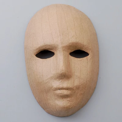 Mască  hârtie mache - completă, 21,5x13,5 cm