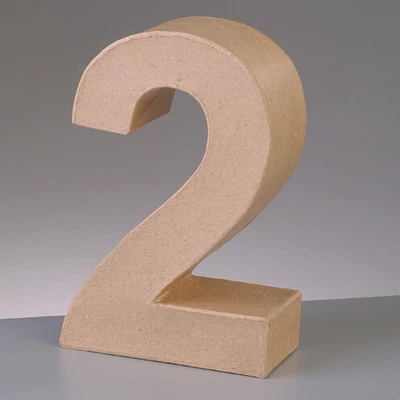 Număr de  hârtie mache - 2, 10 cm