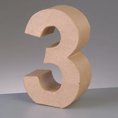 Număr de  hârtie mache - 3, 10 cm