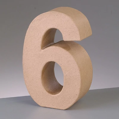 Număr de  hârtie mache - 6, 10 cm