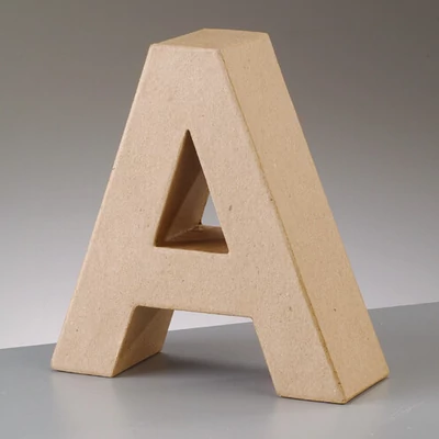 Literă din  hârtie mache - A, 10 cm