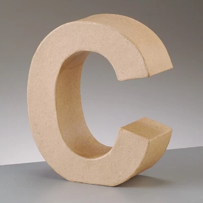 Literă din  hârtie mache - C, 10 cm