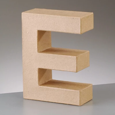 Literă din  hârtie mache - E, 10 cm