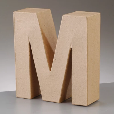 Literă din  hârtie mache - M, 10 cm