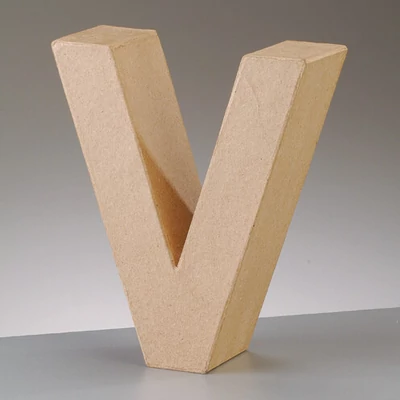 Literă din  hârtie mache - V, 10 cm