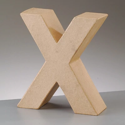 Literă din  hârtie mache - X, 10 cm