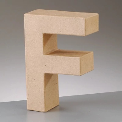 Literă din  hârtie mache - F, 10 cm