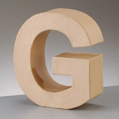 Literă din  hârtie mache - G, 10 cm