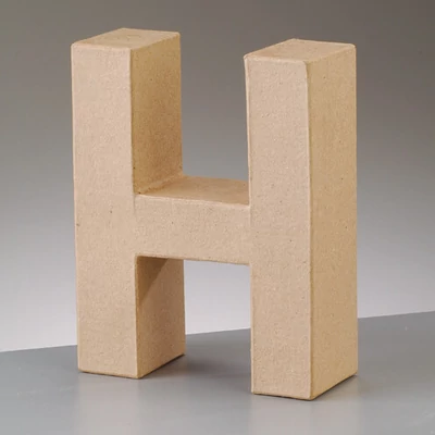 Literă din  hârtie mache - H, 10 cm