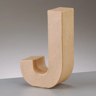 Literă din  hârtie mache - J, 10 cm