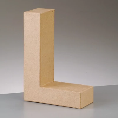 Literă din  hârtie mache - L, 10 cm