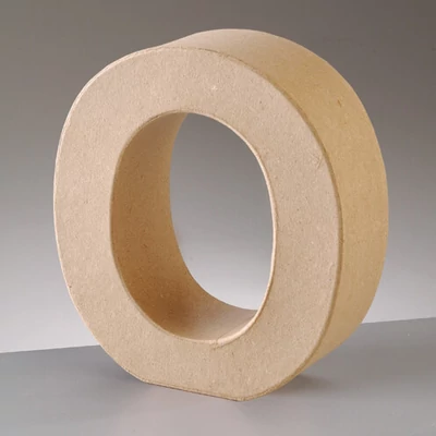 Literă din  hârtie mache - O, 10 cm