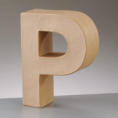 Literă din  hârtie mache - P, 10 cm