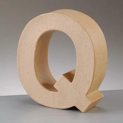 Literă din  hârtie mache - Q, 10 cm