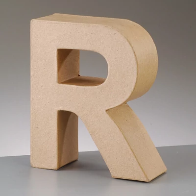 Literă din  hârtie mache - R, 10 cm