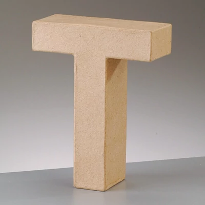 Literă din  hârtie mache - T, 10 cm