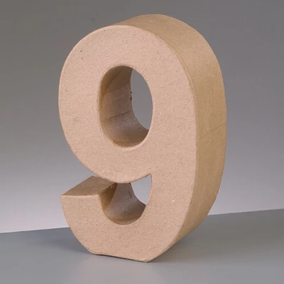 Număr de  hârtie mache - 9, 10 cm