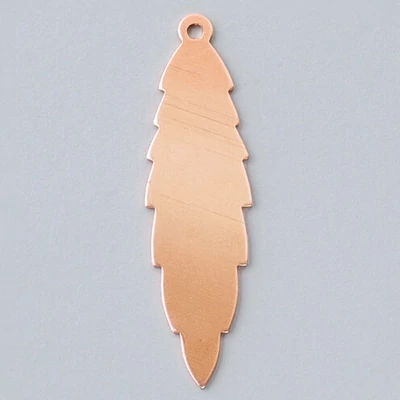 Baza de bijuterii email , cupru - frunză, 47x13 mm