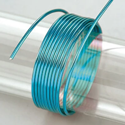 Sârmă de aluminiu, 2 mm, 5 m - turcoaz