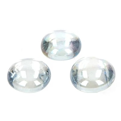 Pietricele de sticla, 18-20 mm, 100 g - irizate, incolore
