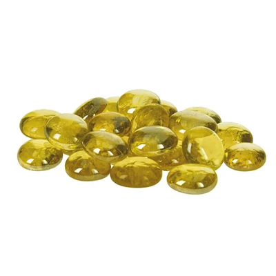 Pietricele de sticla, 18-20 mm, 100 g - irizate, galbene