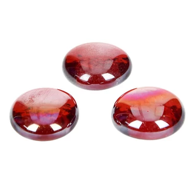 Pietricele de sticla, 18-20 mm, 100 g - irizat, rosu