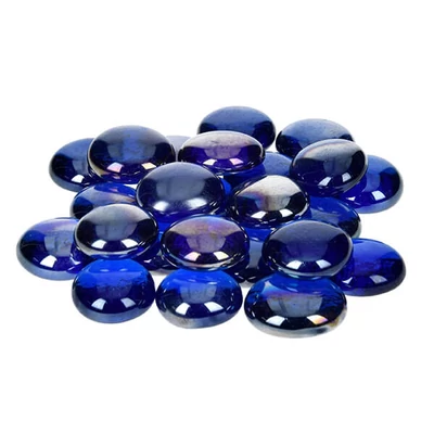 Pietricele de sticla, 18-20 mm, 100 g - irizate, albastre
