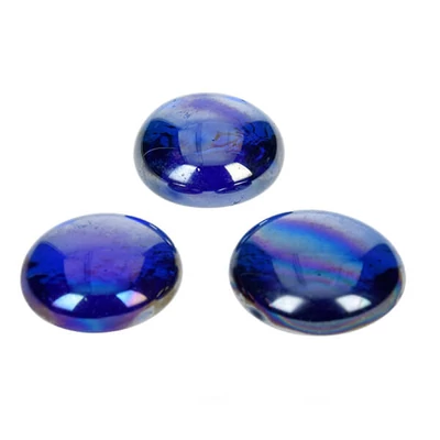 Pietricele de sticla, 18-20 mm, 100 g - irizate, albastre
