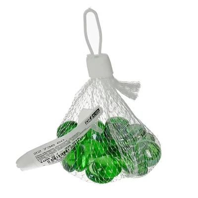 Pietricele de sticla, 18-20 mm, 100 g - irizante, verde mar