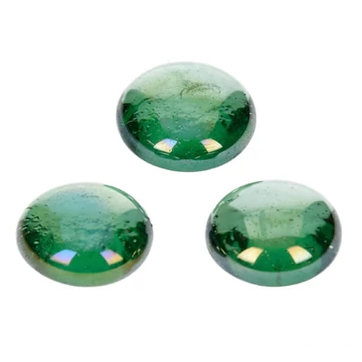 Pietricele de sticla, 18-20 mm, 100 g - irizante, verde muschi