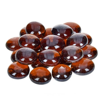 Pietricele de sticla, 18-20 mm, 100 g - irizante, topaz