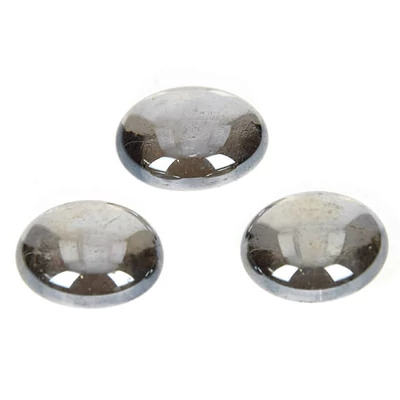 Pietricele de sticla, 18-20 mm, 100 g - irizante, negre