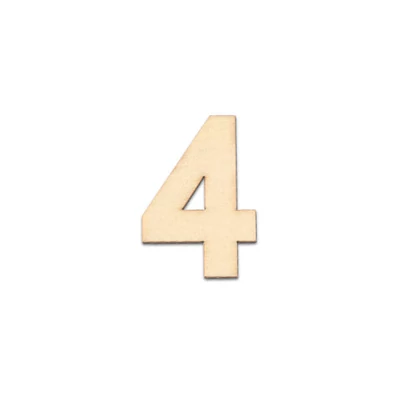 Număr de lemn, 40x2 mm - 4