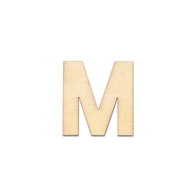 Literă din lemn, 40x2 mm - M