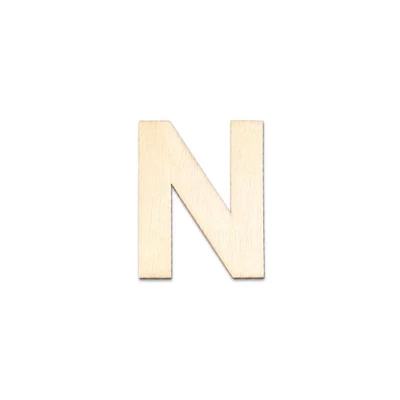 Literă din lemn, 40x2 mm - N