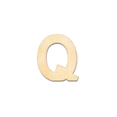 Literă din lemn, 40x2 mm - Q