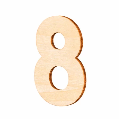 Număr de lemn, 80x5 mm - 8