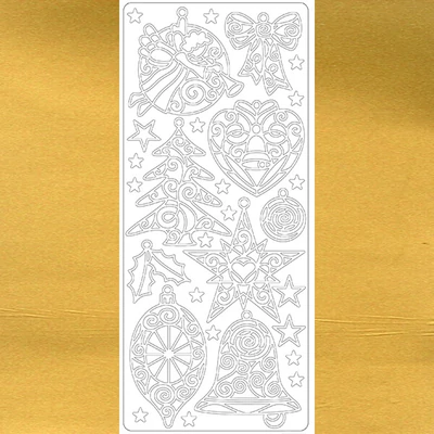 Autocolant contur - Decoratiuni pentru brad, auriu, 2508