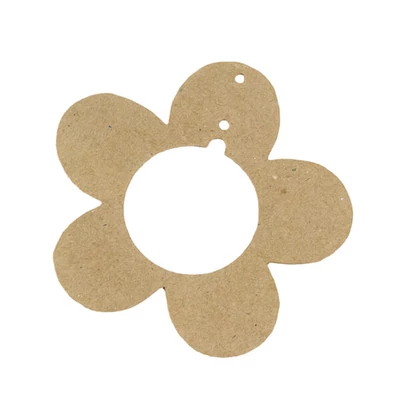 Hârtie mache, atârnabilă, cu orificiu în interior - floare, 13 cm