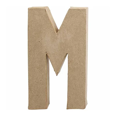 Literă din  hârtie mache - M, 20,5 cm