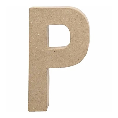 Literă din  hârtie mache - P, 20,5 cm