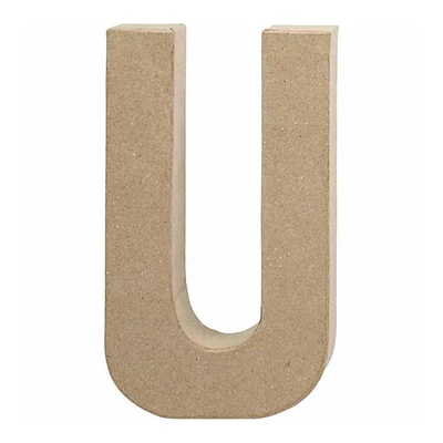 Literă din  hârtie mache - U, 20,5 cm